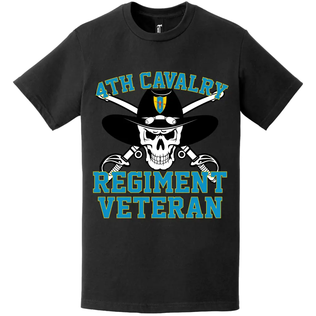 4th Cavalry Regiment Veteran Saber Skull T-Shirt Tactically Acquired   