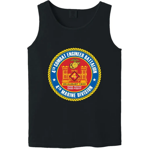 4th Combat Engineer Battalion (4th CEB) Logo Tank Top Tactically Acquired   