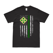 U.S. Army 4th Infantry Division American Flag T-Shirt Tactically Acquired Black Small 
