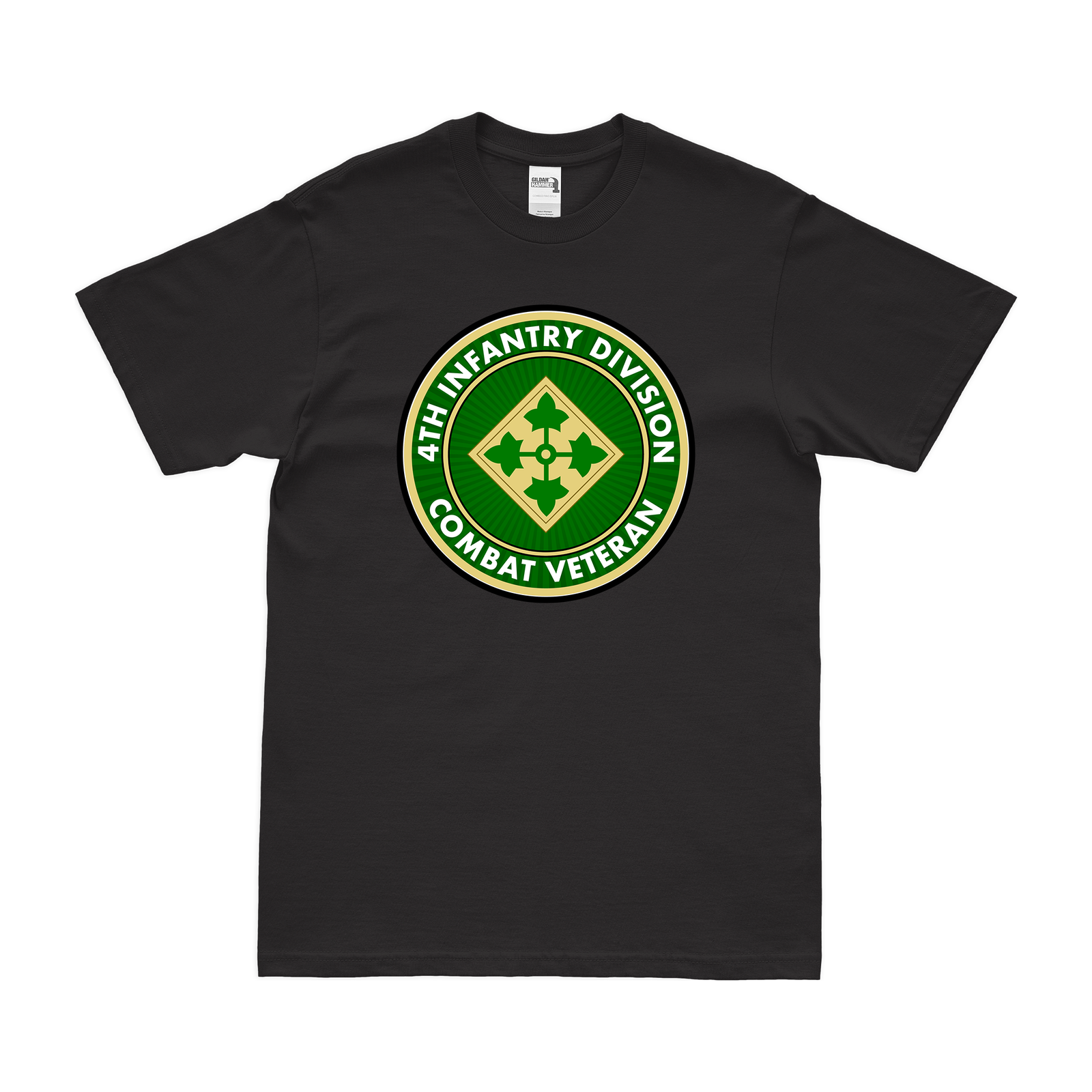 4th Infantry Division Combat Veteran T-Shirt Tactically Acquired Black Small 