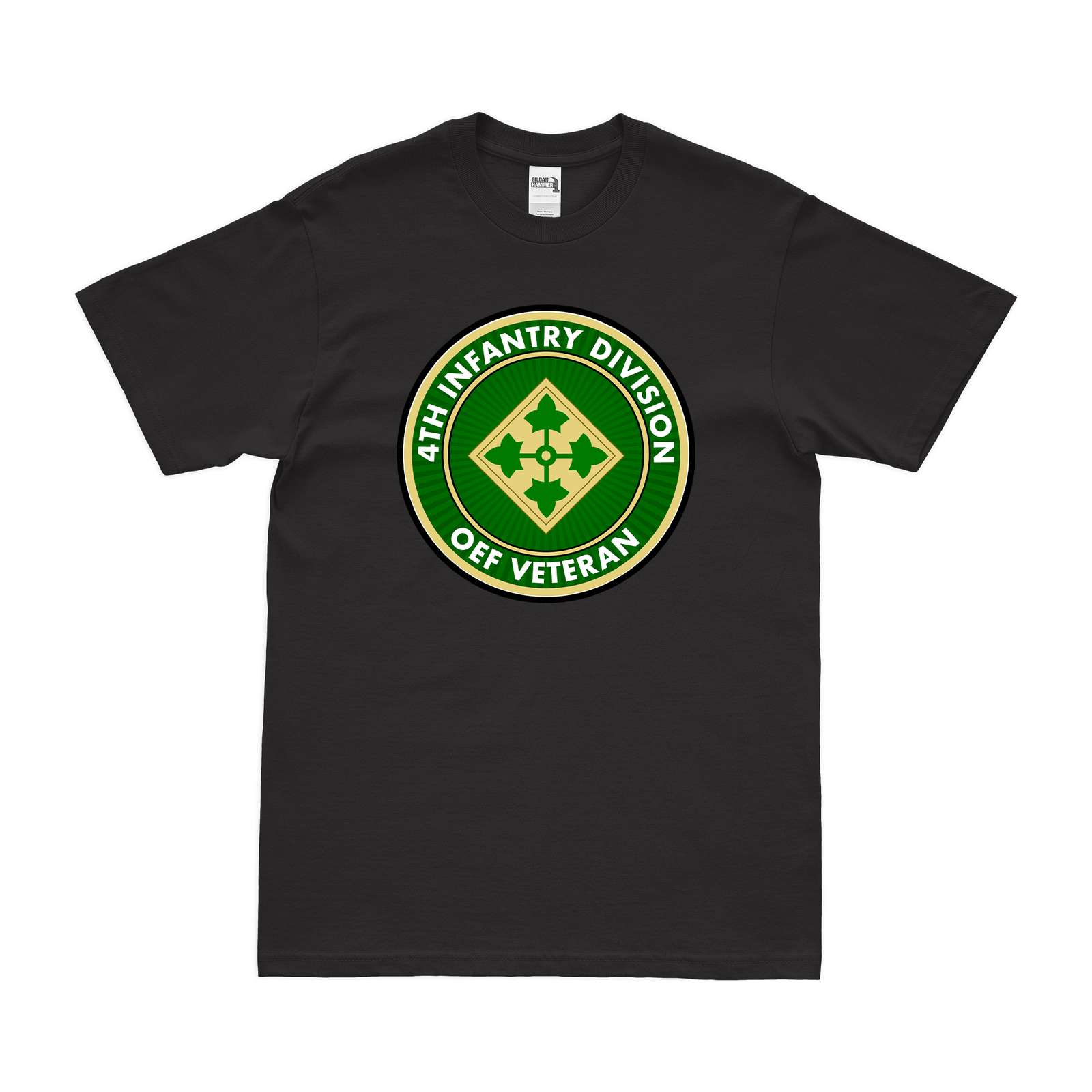 4th Infantry Division OEF Veteran T-Shirt Tactically Acquired Black Small 