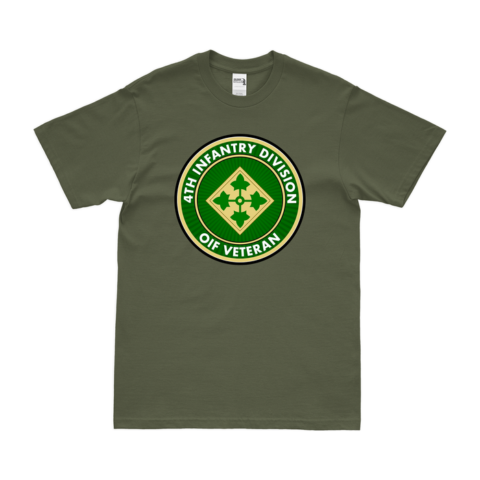 4th Infantry Division OIF Veteran T-Shirt Tactically Acquired Military Green Small 