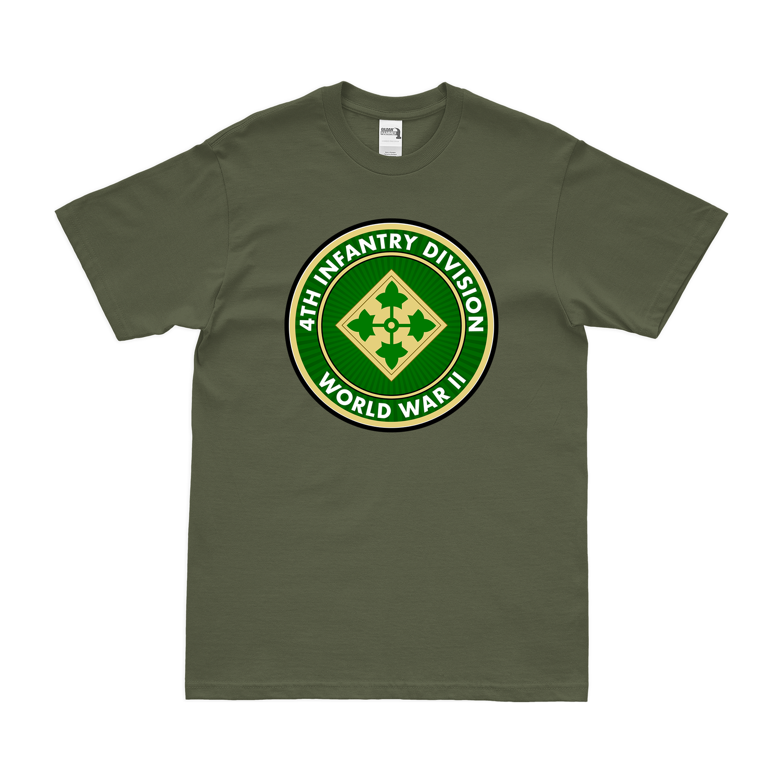 4th Infantry Division WW2 Legacy T-Shirt Tactically Acquired Military Green Small 