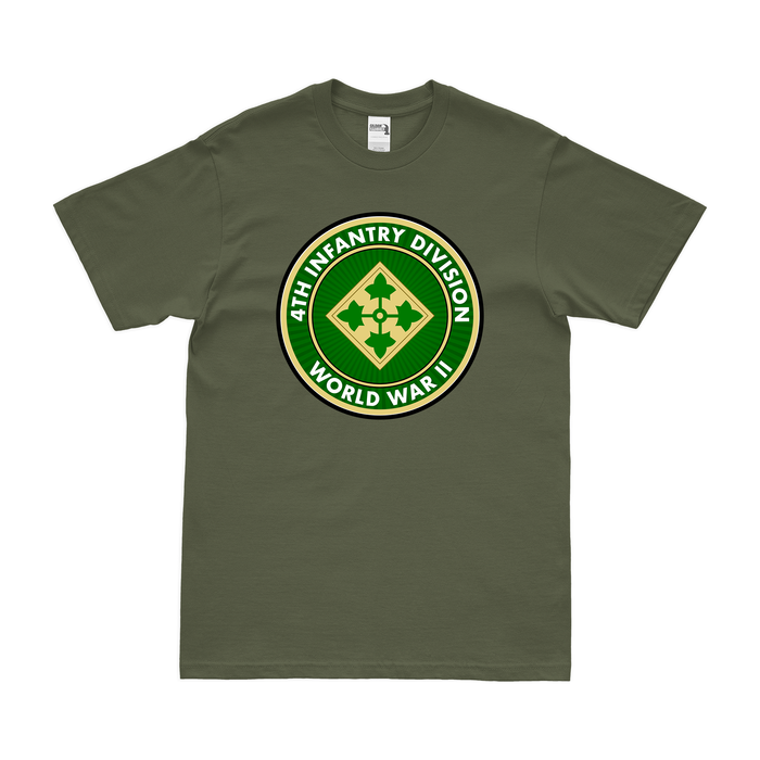 4th Infantry Division WW2 Legacy T-Shirt Tactically Acquired Military Green Small 