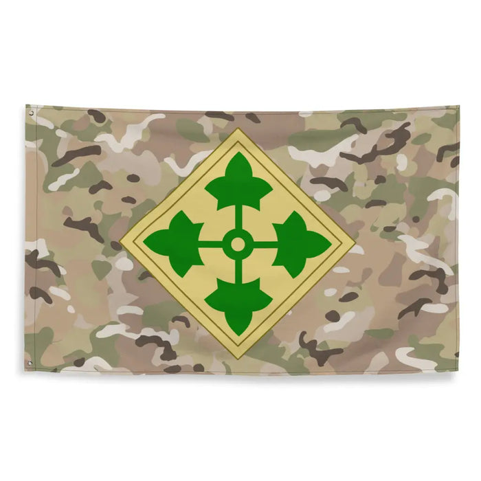 4th Infantry Division (4th ID) OCP Camo SSI Indoor Wall Flag Tactically Acquired   