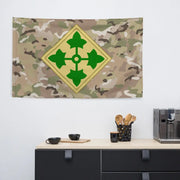 4th Infantry Division (4th ID) OCP Camo SSI Indoor Wall Flag Tactically Acquired   