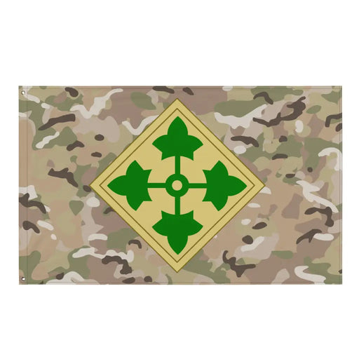 4th Infantry Division (4th ID) OCP Camo SSI Indoor Wall Flag Tactically Acquired Default Title  