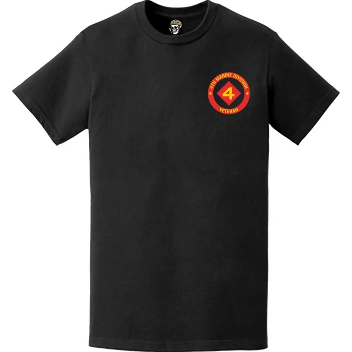 4th Marine Division Veteran Left Chest T-Shirt Tactically Acquired   