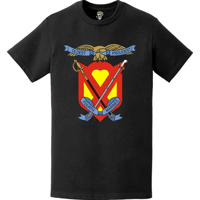 4th Marine Regiment Logo Emblem T-Shirt Tactically Acquired   