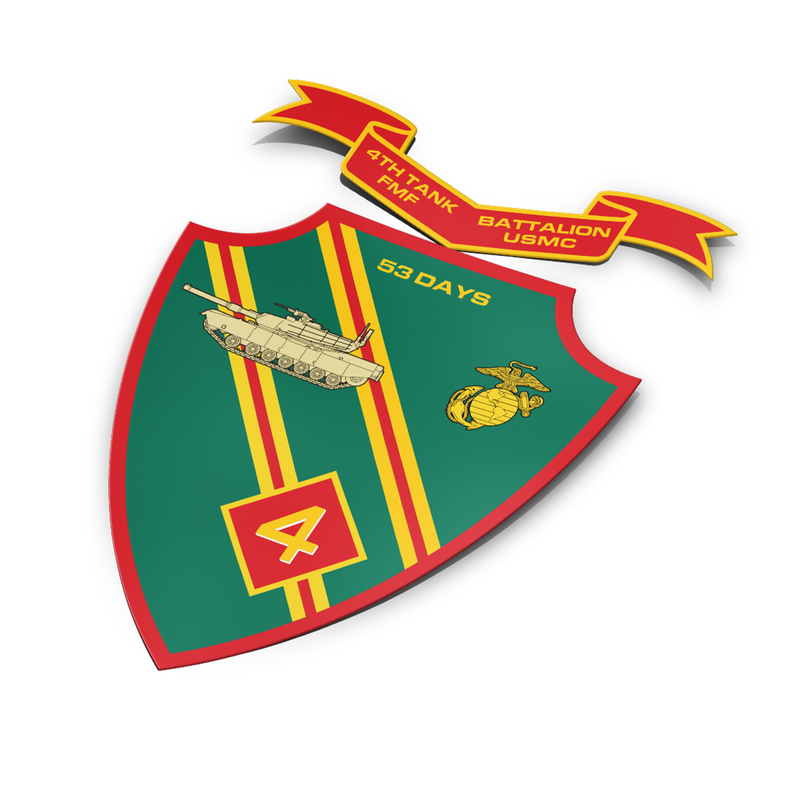 USMC 4th Tank Battalion Waterproof Vinyl Sticker Decal