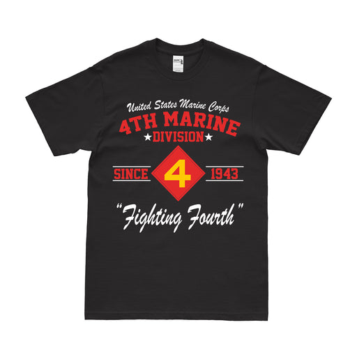 4th Marine Division Since 1943 USMC WW2 Legacy T-Shirt Tactically Acquired Small Black 