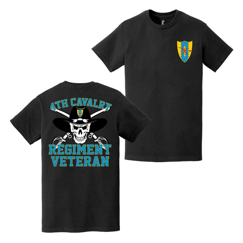 Double-Sided 4th Cavalry Regiment Veteran Skull T-Shirt