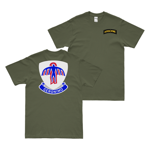 Double-Sided 501st Airborne Infantry T-Shirt Tactically Acquired Military Green Small 