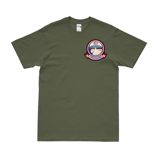 501st Parachute Infantry Regiment (501st PIR) Left Chest Emblem T-Shirt Tactically Acquired Military Green Small 