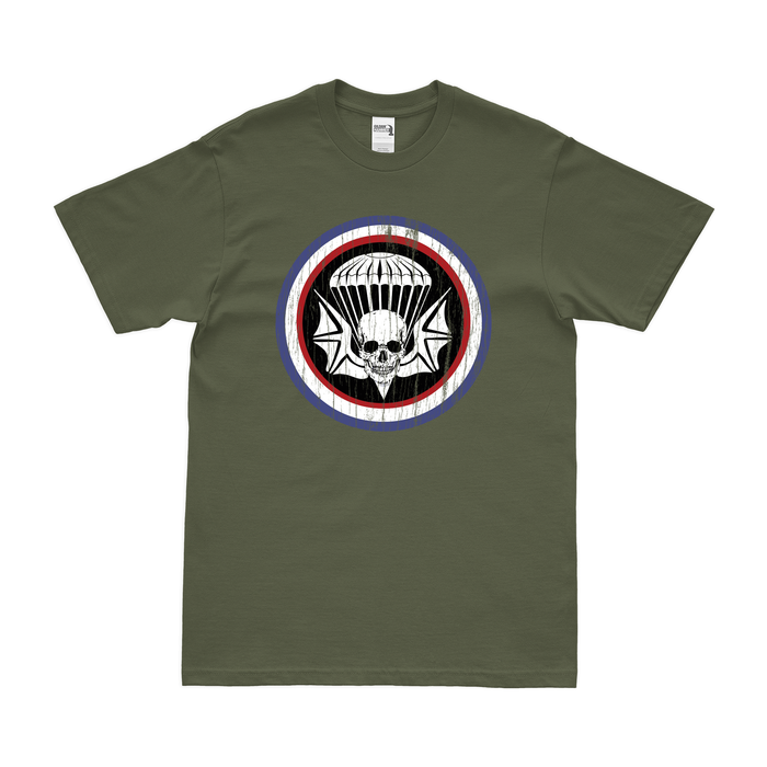 Vintage 502nd Parachute Infantry Regiment (502nd PIR) T-Shirt Tactically Acquired Military Green Distressed Small