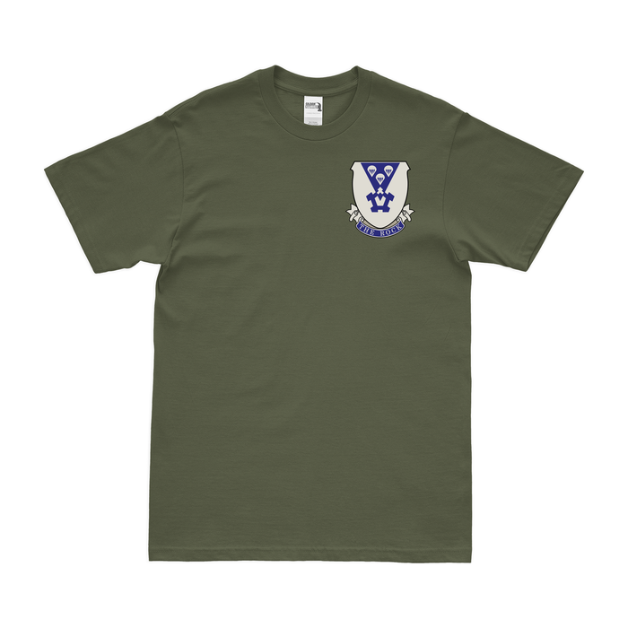 503rd Airborne Infantry 'The Rock' Left Chest T-Shirt Tactically Acquired Military Green Small 