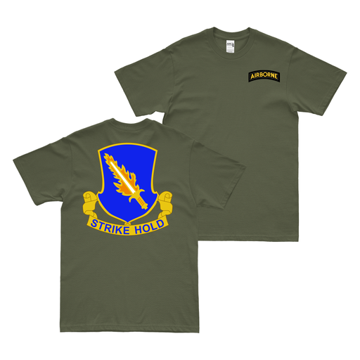 Double-Sided 504th Airborne Infantry T-Shirt Tactically Acquired Military Green Small 