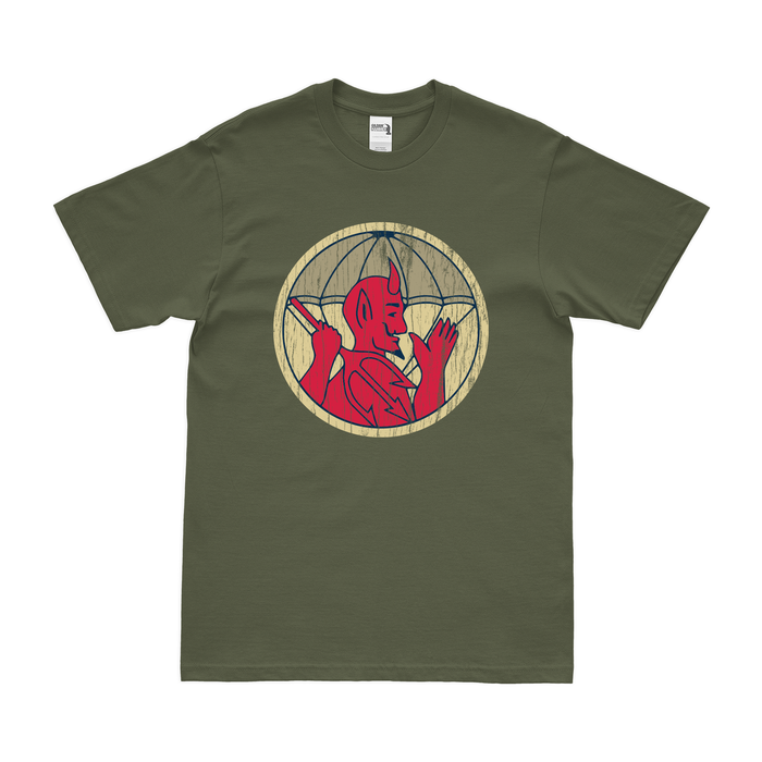 Vintage 504th Parachute Infantry Regiment (504th PIR) T-Shirt Tactically Acquired Military Green Distressed Small
