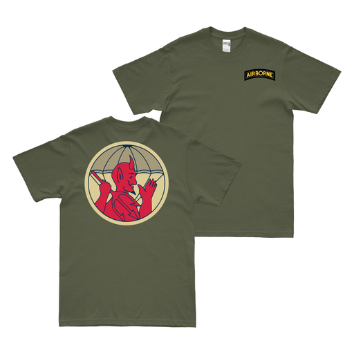 Double-Sided 504th Parachute Infantry T-Shirt Tactically Acquired Military Green Small 