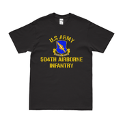 504th Airborne Infantry Regiment (504th AIR) T-Shirt Tactically Acquired Black Distressed Small