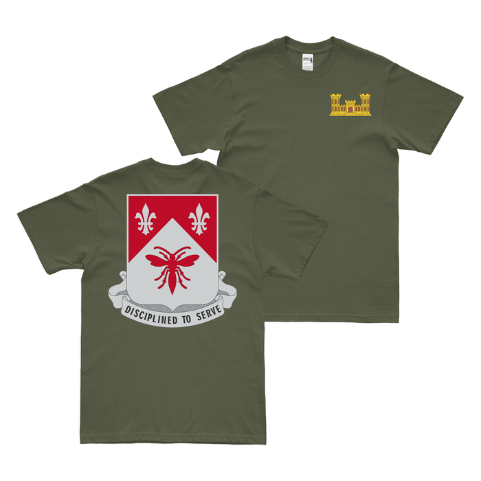 Double-Sided U.S. Army 505th Engineer Battalion T-Shirt Tactically Acquired Military Green Small 