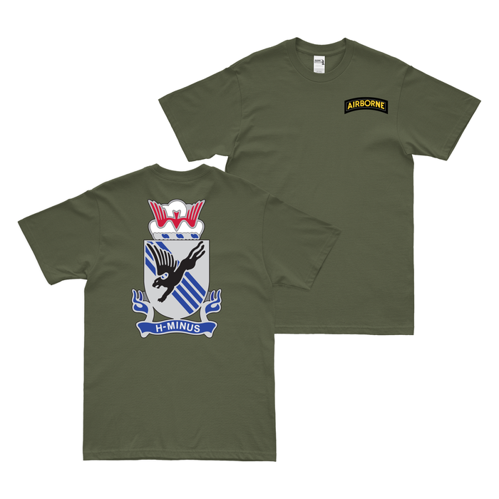 Double-Sided 505th Airborne Infantry T-Shirt Tactically Acquired Military Green Small 