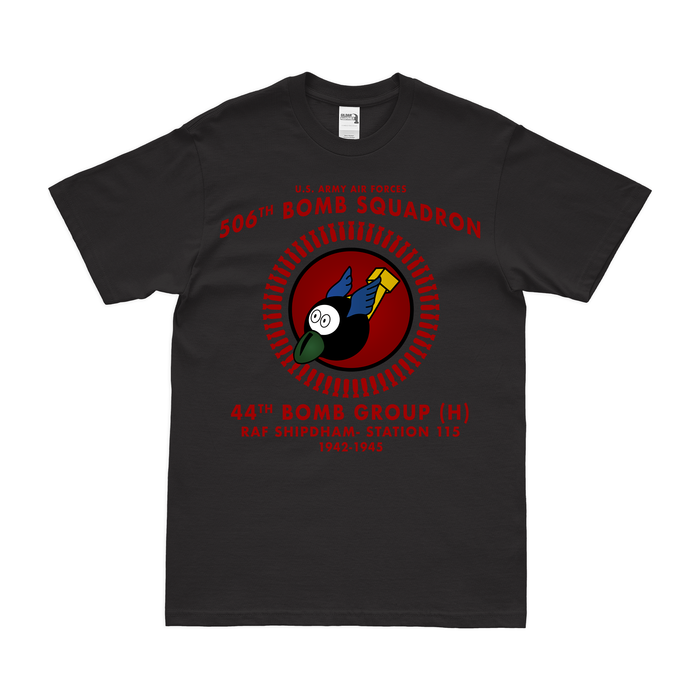 506th Bombardment Squadron WW2 Legacy T-Shirt Tactically Acquired Black Clean Small