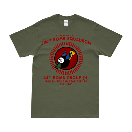 506th Bombardment Squadron WW2 Legacy T-Shirt Tactically Acquired Military Green Clean Small