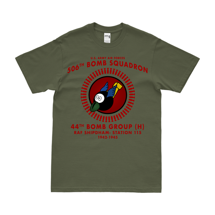 506th Bombardment Squadron WW2 Legacy T-Shirt Tactically Acquired Military Green Clean Small