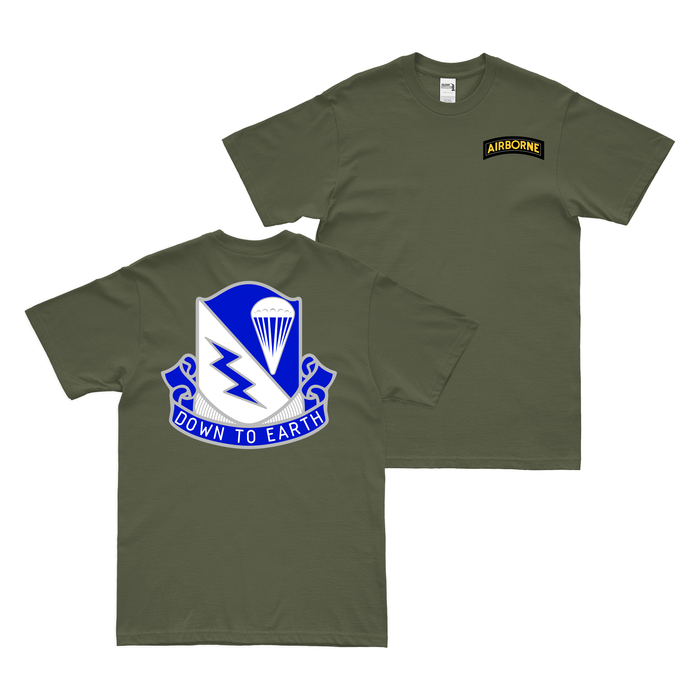 Double-Sided 507th Airborne Infantry T-Shirt Tactically Acquired Military Green Small 