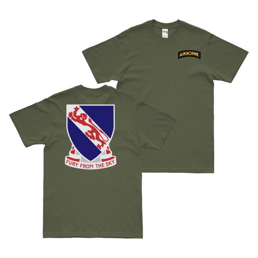 Double-Sided 508th Airborne Infantry T-Shirt Tactically Acquired Military Green Small 