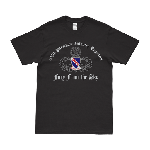 508th Parachute Infantry Regiment (508th PIR) Jump Wings T-Shirt Tactically Acquired Black Clean Small