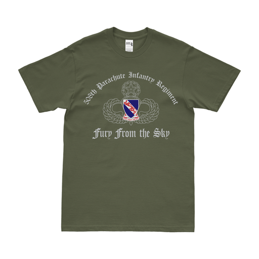 508th Parachute Infantry Regiment (508th PIR) Jump Wings T-Shirt Tactically Acquired Military Green Clean Small