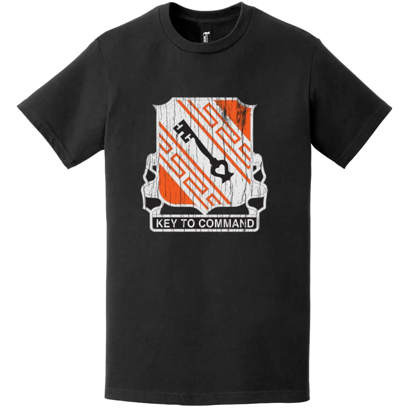 50th Signal Battalion Distressed DUI Logo Emblem T-Shirt