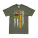 Patriotic 50th Armored Division American Flag T-Shirt Tactically Acquired Small Military Green 