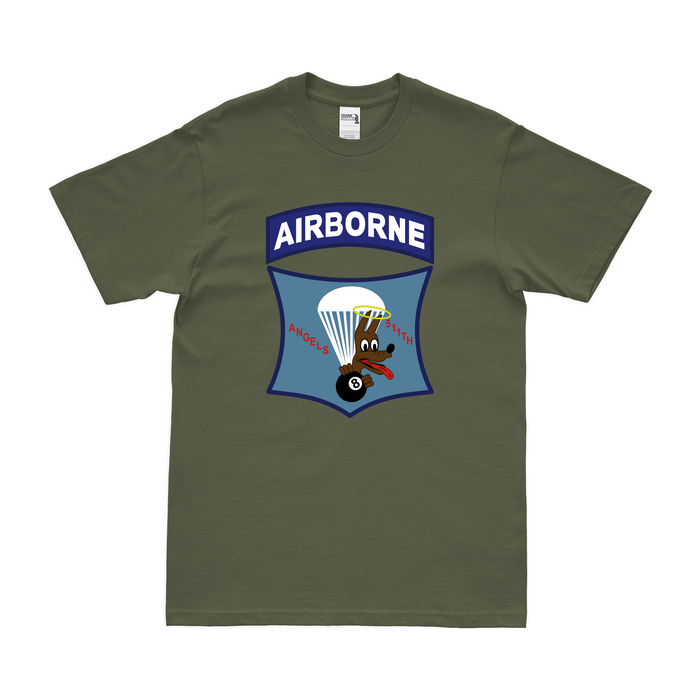 511th Parachute Infantry Regiment (511th PIR) T-Shirt Tactically Acquired Military Green Clean Small