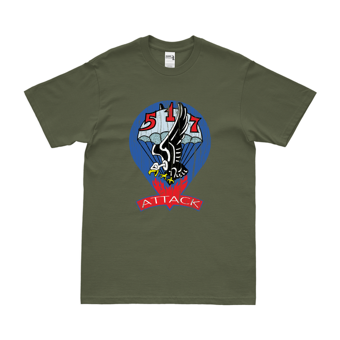 517th Parachute Infantry Regiment (517th PIR) T-Shirt Tactically Acquired Military Green Distressed Small