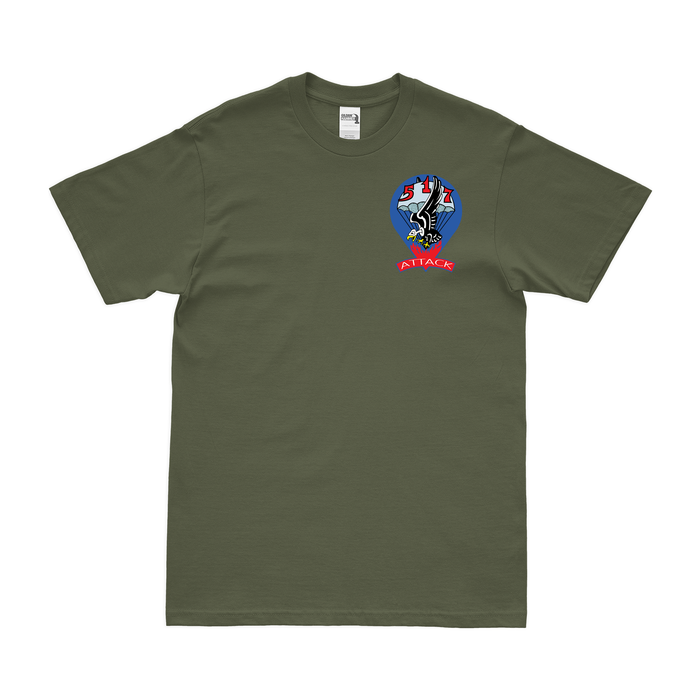 517th PIR Logo Left Chest Emblem T-Shirt Tactically Acquired Military Green Small 