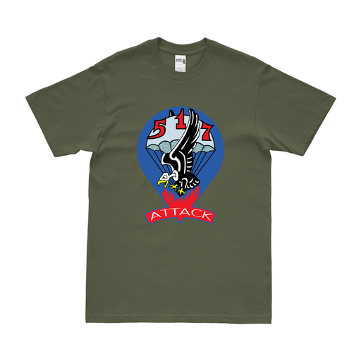 517th Parachute Infantry Regiment (517th PIR) T-Shirt Tactically Acquired Military Green Clean Small