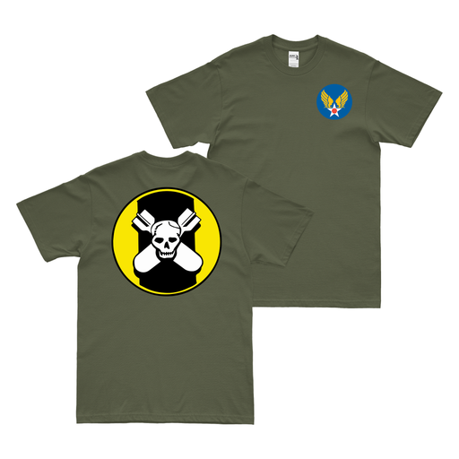 Double-Sided 527th Bombardment Squadron WW2 T-Shirt Tactically Acquired Military Green Small 