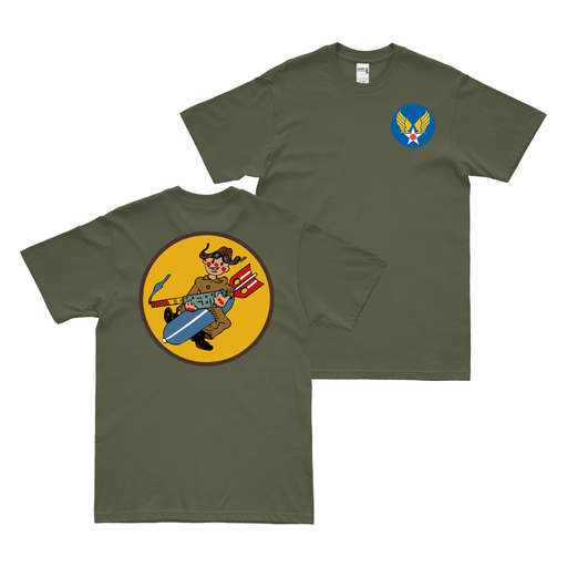 Double-Sided 528th Bombardment Squadron WW2 T-Shirt Tactically Acquired Military Green Small 