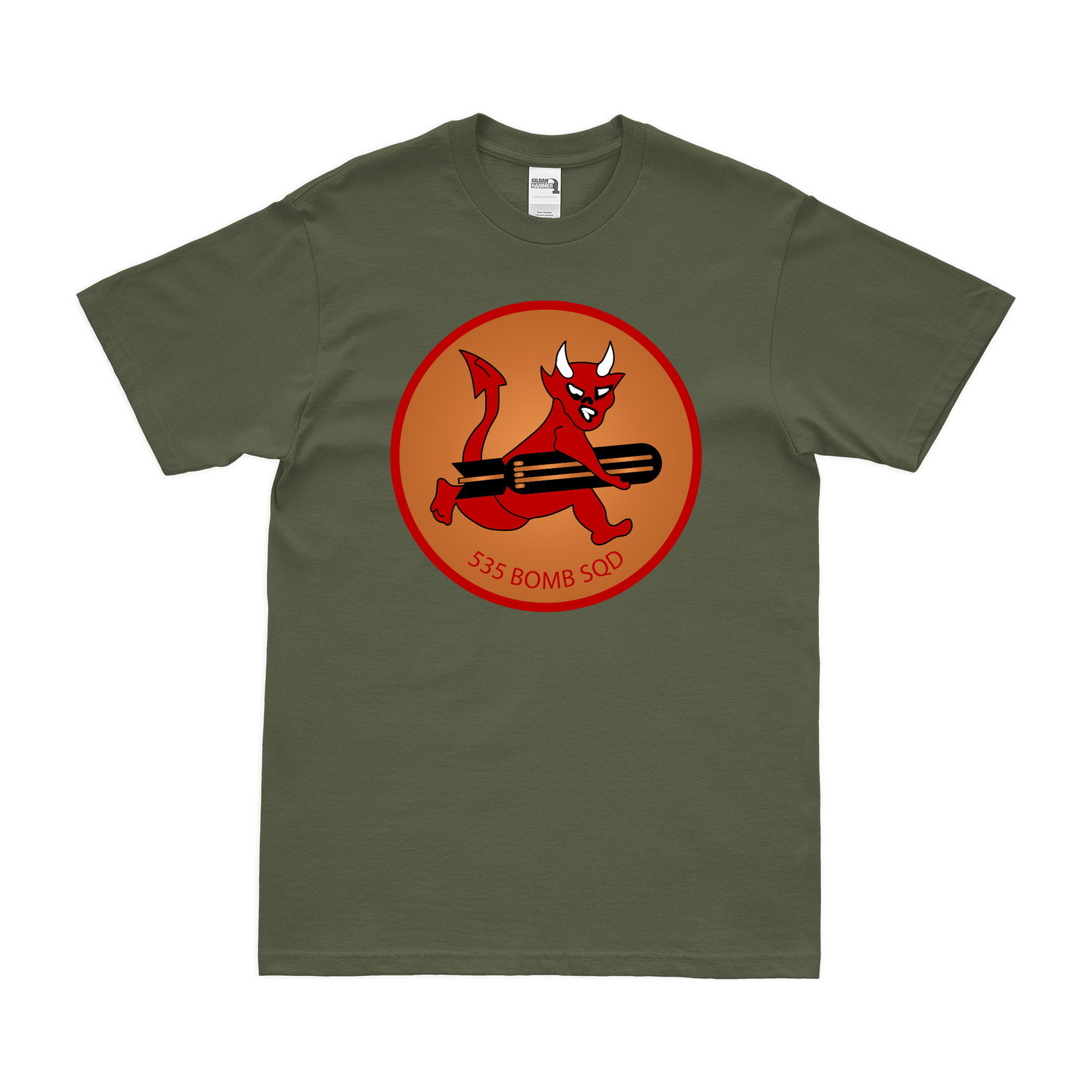 535th Bombardment Squadron WW2 T-Shirt Tactically Acquired Military Green Clean Small