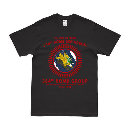 546th Bomb Squadron WW2 384th BG Legacy T-Shirt Tactically Acquired Black Clean Small