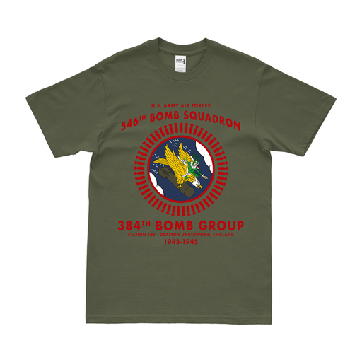 546th Bomb Squadron WW2 384th BG Legacy T-Shirt Tactically Acquired Military Green Clean Small