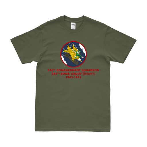 546th Bomb Squadron WW2 w/ Text T-Shirt Tactically Acquired Military Green Small 