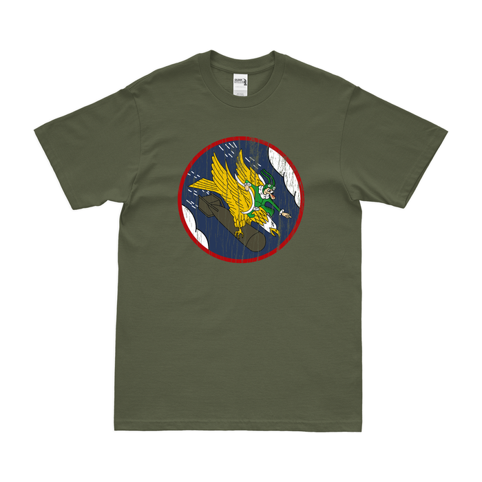 546th Bombardment Squadron WW2 Emblem T-Shirt Tactically Acquired Military Green Distressed Small