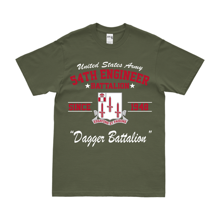 54th Engineer Battalion Since 1948 Legacy T-Shirt Tactically Acquired Small Military Green 