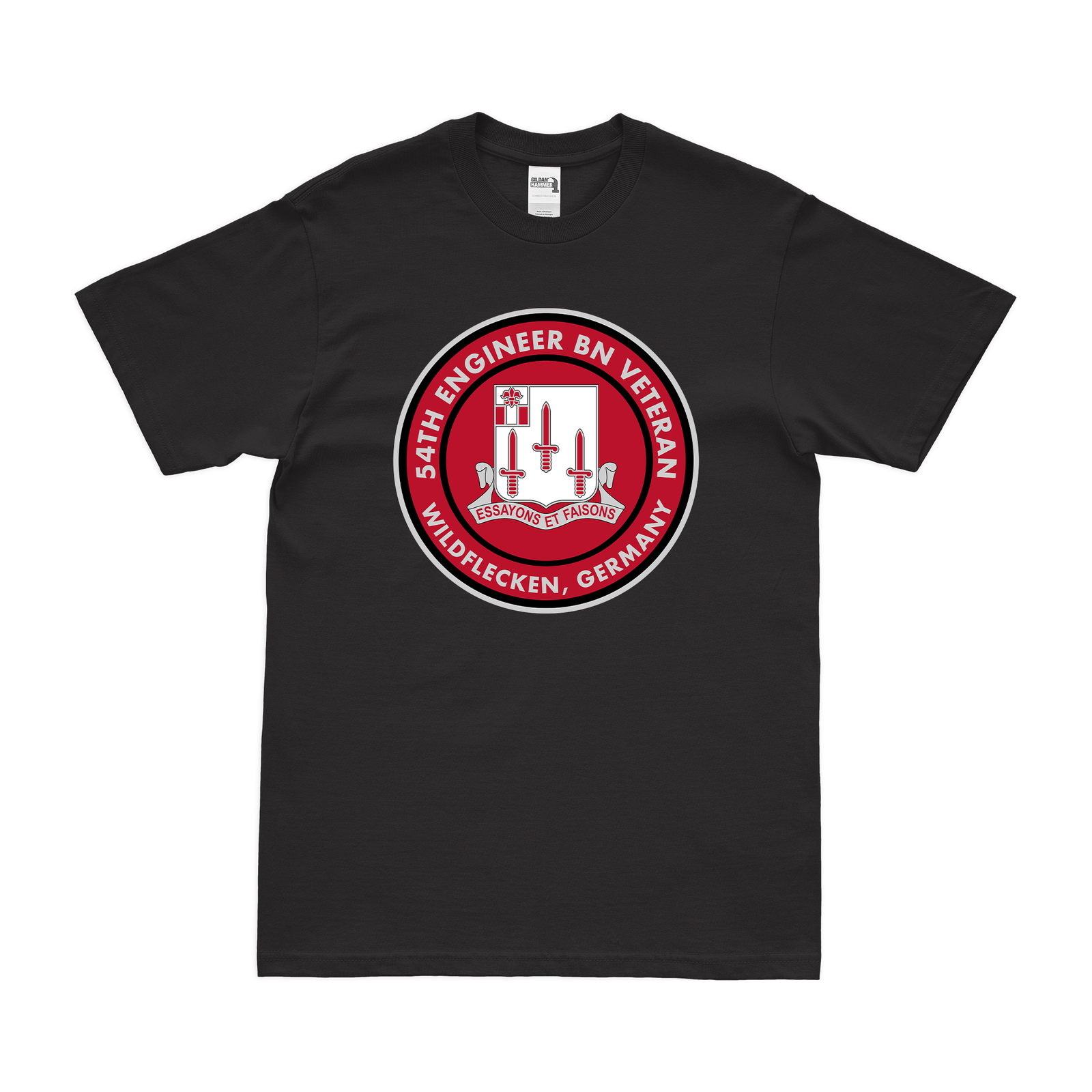 54th Engineer Bn Veteran Wildflecken Germany T-Shirt Tactically Acquired Small Black 