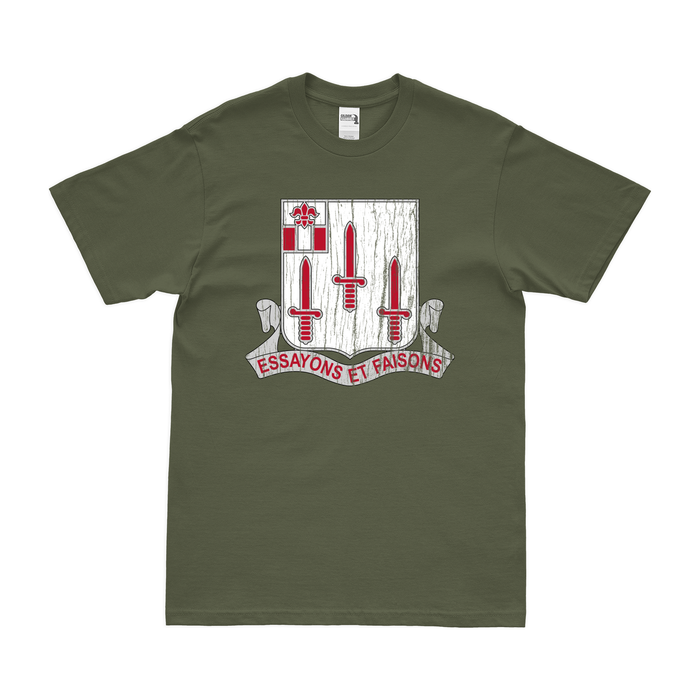 Distressed 54th Engineer Battalion Logo Emblem T-Shirt Tactically Acquired Small Military Green 
