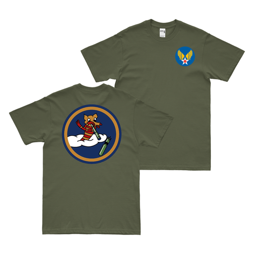 Double-Sided 561st Bombardment Squadron WW2 T-Shirt Tactically Acquired Military Green Small 